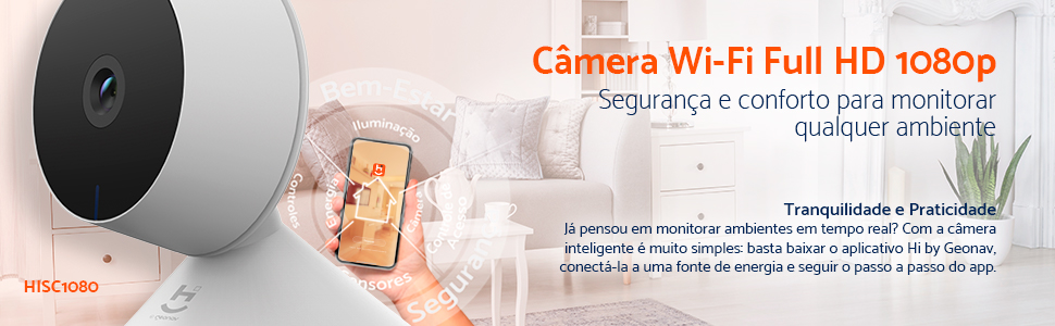 Câmera Wi-Fi Full HD 1080p Geonav - HISC10800