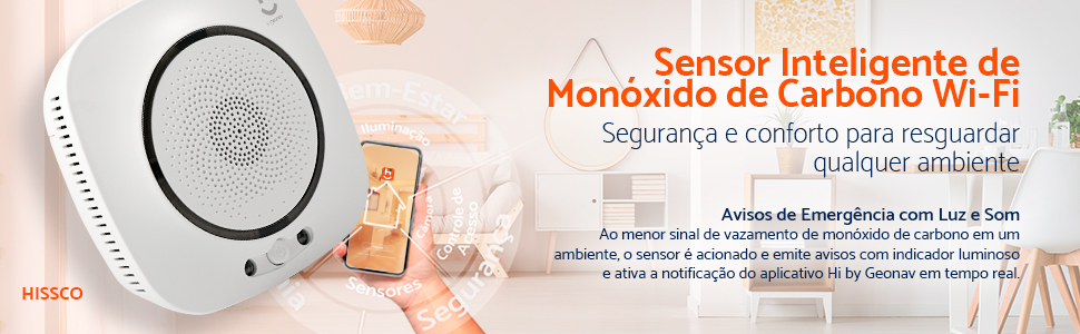 Sensor Inteligente de Monóxido de Carbono Wi-Fi Geonav - HISSCO