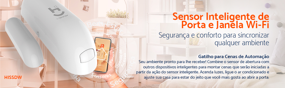 Sensor Inteligente de Porta e Janela Wi-Fi Geonav - HISSDW