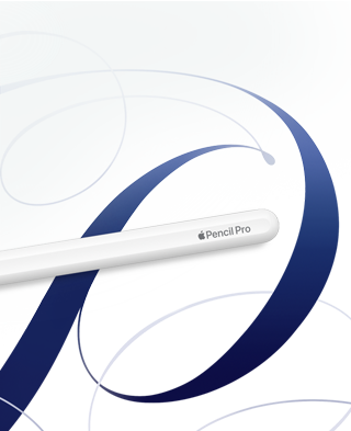 Apple Pencil Pro pousado sobre alguns desenhos criativos feitos à mão