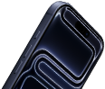 Parte da frente do iPhone 17 Pro, Dynamic Island na parte superior, botão de Ação, botões de volume