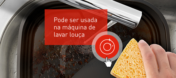 Fácil de limpar. Desencaixe perfeito do cesto para limpeza mais eficiente e com revestimento antiaderente.