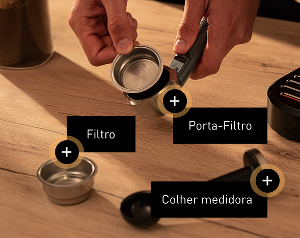 Filtro, Porta-Filtro, Colher medidora.