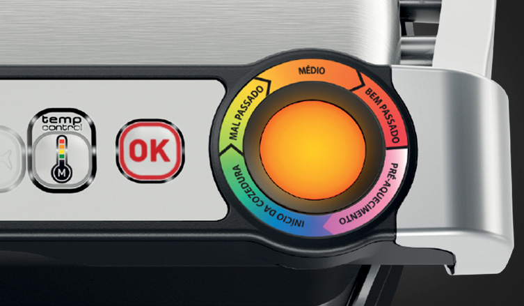 MODO MANUAL. Defina o ponto ideal para a sua receita, e o grill mantém a temperatura para garantir o preparo perfeito.