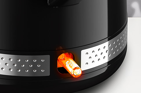 Fácil de monitorar. O botão liga/desliga conta com luz indicadora que mostra claramente quando o dispositivo está ligado, possuindo desligamento automático quando atingida a temperatura ideal.