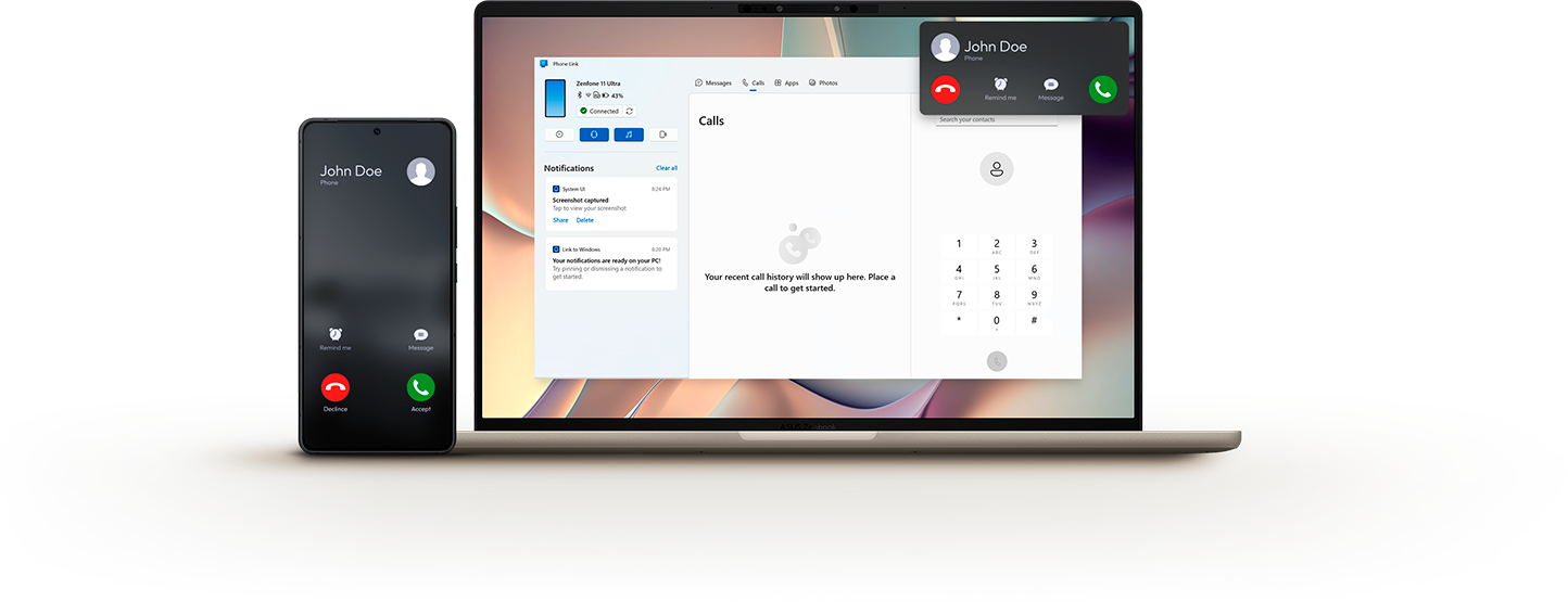 Aenda o Telefone pelo notebook