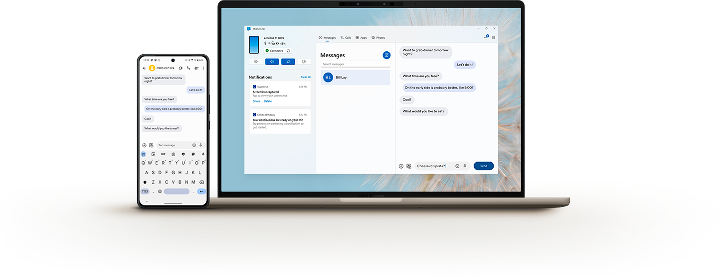 Envie mensagens de texto pelo notebook