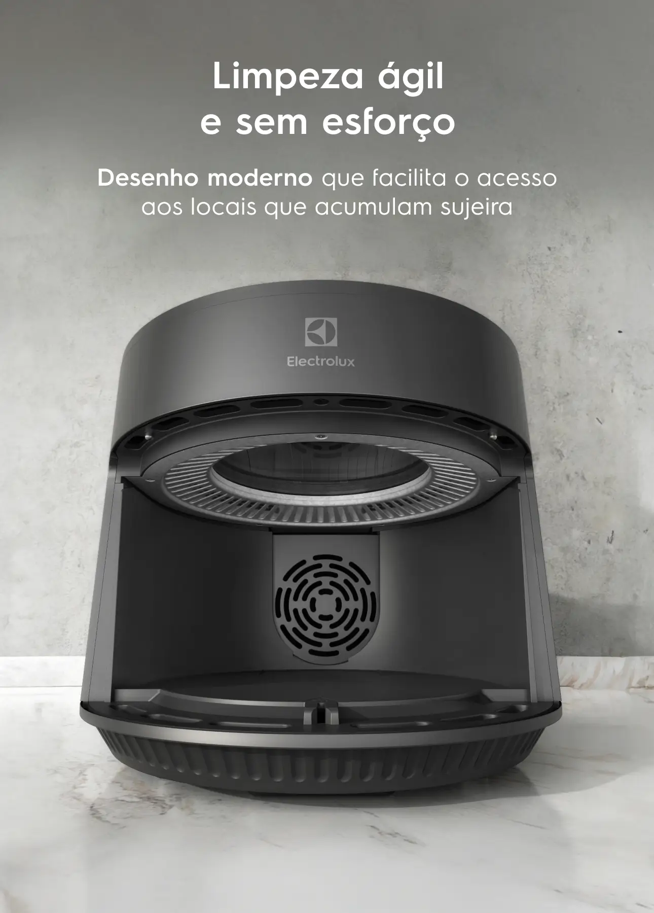 Air Fryer Electrolux por Rita Lobo com 5,1L e Visor Cinza Expert
