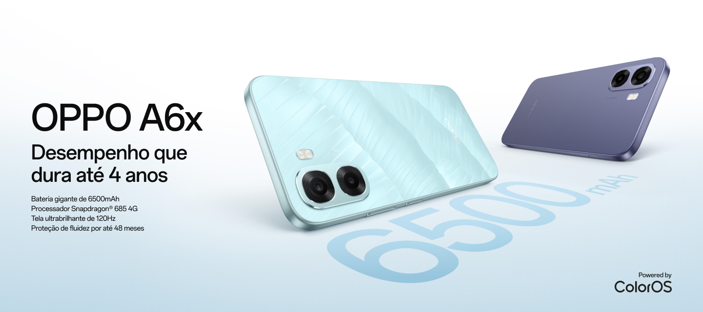 Celular OPPO A6X Azul, 128GB, 4GB RAM e Câmera Traseira de 13MP