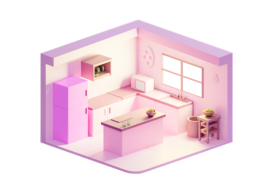 Cozinha renovada com eletrodomésticos
